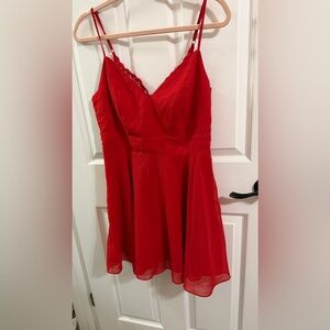 Lulu's Red Strapless Swing Mini Dress